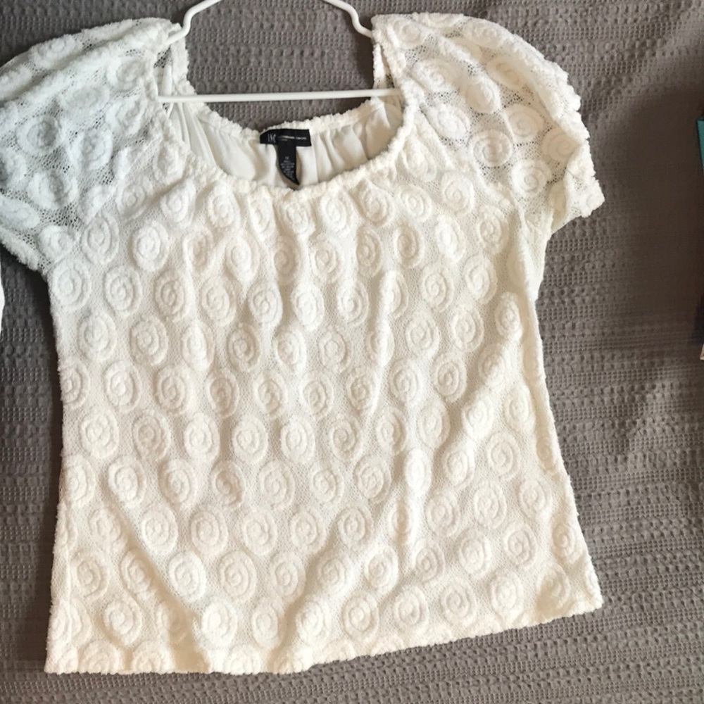 INC lined lace/burnout top